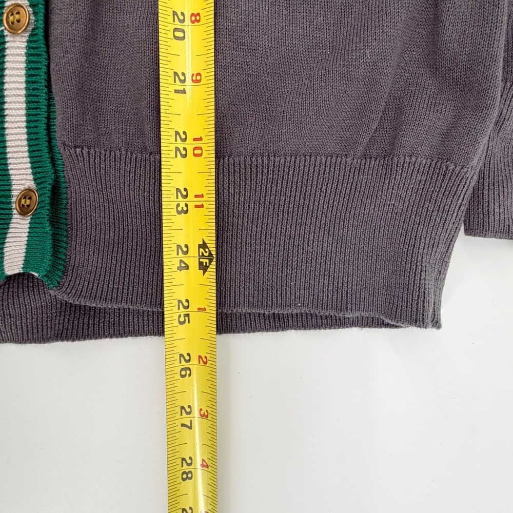 Harry Potter Slytherin Cardigan Adult Medium Gray Green Striped Knit Sweater - Picture 6 of 6